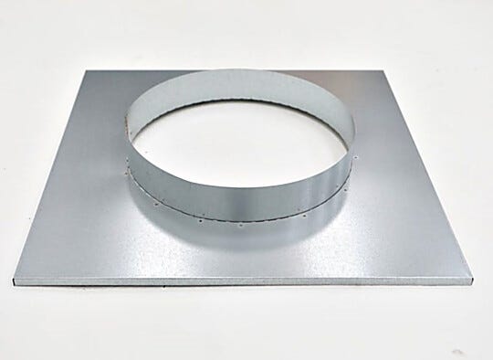 Duct Flange Adapter for Narrow FFUs; 12" dia, 14.25" W x 19.625" D x 2" H, galvanized steel
