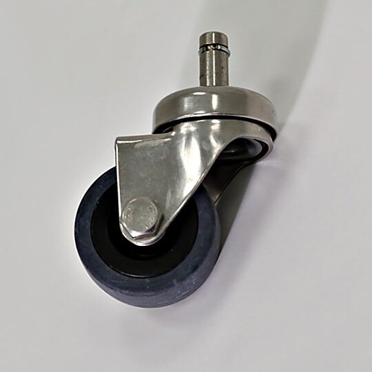 Heavy duty casters of 316L electropolished stainless steel with 2" diameter neoprene wheel | 2800-88 displayed