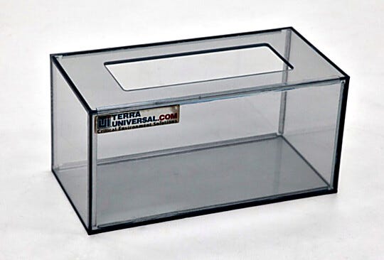 Static Dissipative PVC Benchtop Glove Dispenser  |  4951-04 displayed