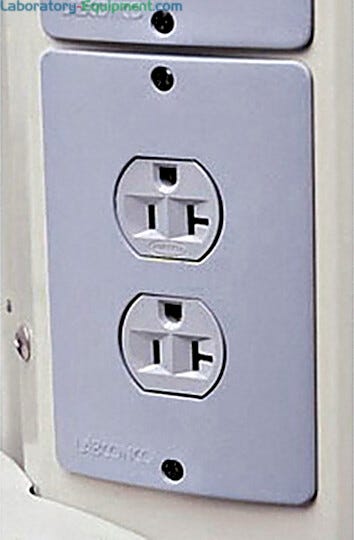 Duplex electrical receptacle for basic laboratory hood, 115V, 20A  |  3646-12 displayed
