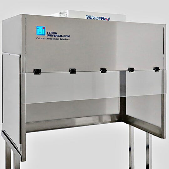 Stainless steel panels provide a durable, non-shedding, and easily sanitizable enclosure for the laminar flow hood. The corrosion-resistant stainless steel is i | 2001-71 displayed