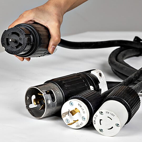Industrial twist-lock plugs and receptacles provide instant, safe, and secure power connection to all PDMs  |  6600-29-M displayed