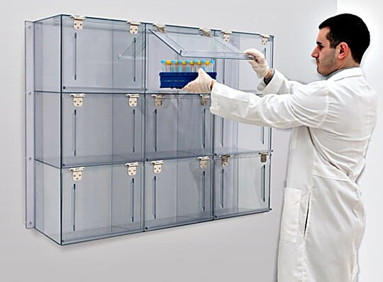 Static-dissipative PVC cabinet stores supplies, works-in-progress (WIPs) or personal property  |  4105-02 displayed