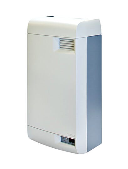 Condair's RH2+ Space QVD steam humidifier is a small, sleek indoor unit that can take any potable water source to run  |  3951-11 displayed
