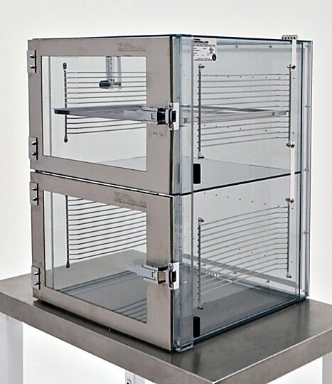 Terra’s two chamber SDPVC IsoDry Desiccator cabinet provides key performance improvements for your most critical humidity requirements | 3950-10D displayed