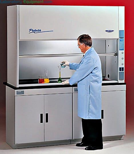 Shown: Basic 70" Hood from Labconco with optional base cabinets and work surface  |  3646-05 displayed
