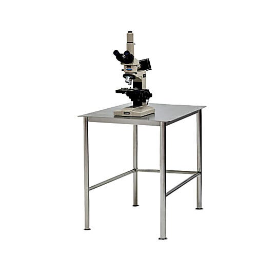BioSafe® stainless steel workstation with round tube legs and 5mm solid top worksurface | 9605-58 displayed