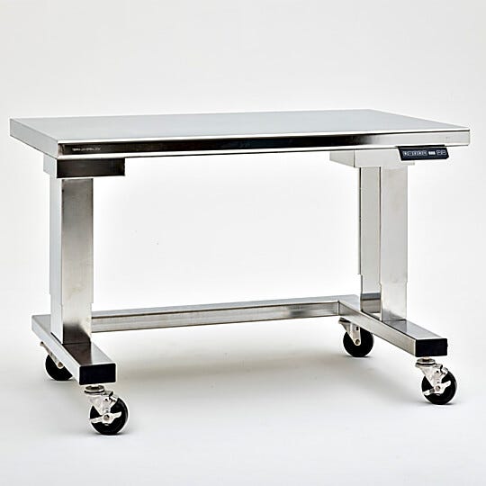 Fully enclosed adjustable height work station suited for critical environments. Electropolished finish optional. | 9605-34-E displayed