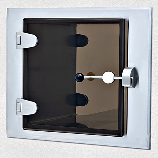 Bronze tempered glass pass-through window helps block UV rays, reducing glare and lowering cooling costs | 9999-BronzeTempGlass displayed