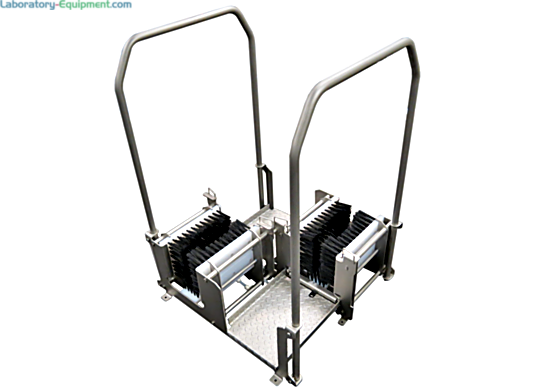 BSX200 Manual Dual Boot Scrubbers by Best Sanitizers available in wet or dry models accommodate 5-10 users per minute in fast walk through environments  |  5608-PP-04 displayed
