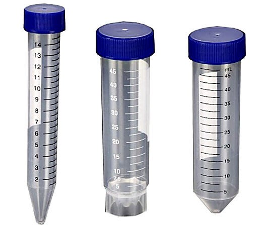 15 ml and 50 ml Polypropylene Centrifuge Tubes by MTC Bio compatible with standard rotors feature a frosted marking surface | 5705-PP-06 displayed