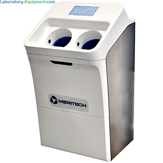 CleanTech EVO Wall Automated Handwashing Station by Meritech removes more than 99% of dangerous pathogens in 12 seconds; #CT-EVO-W includes hygiene solution  |  1017-61 displayed