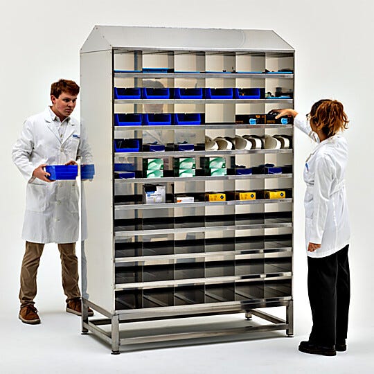 High-capacity design has 60 slots on each side for easy bulk organization  |  9600-73D displayed