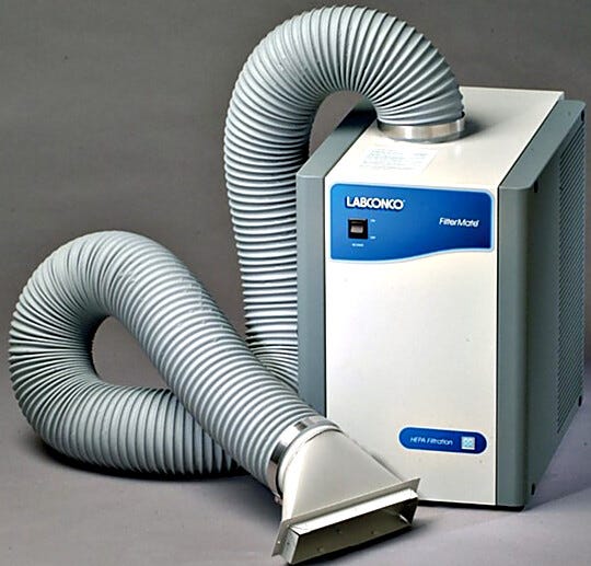 Allows safe return of filtered air to the lab or cleanroom, eliminating the need for ducting | 3646-36 displayed