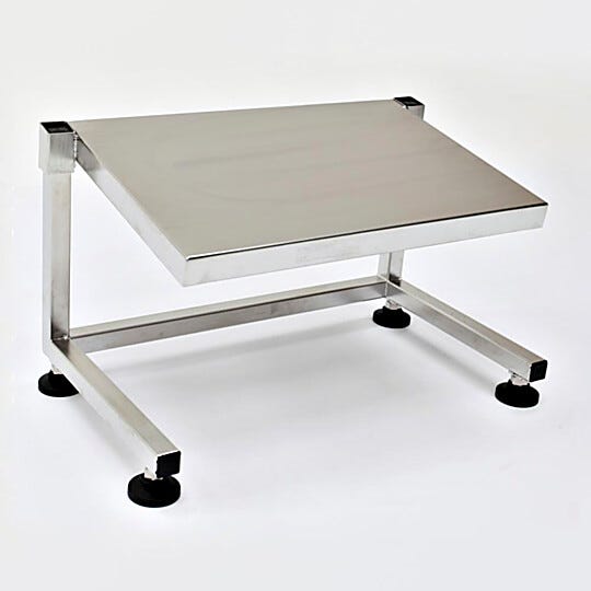 Terra's BioSafe® 304 Stainless Steel Footrests stand up to harsh cleaning agents and provide a firm foot platform while working