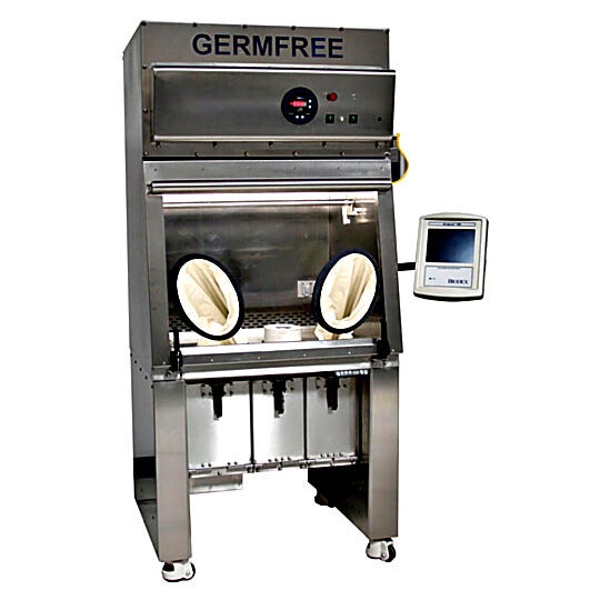 Germfree’s Radiopharmacy Compounding Aseptic Containment Isolators feature lead-shielding around the ISO 5 workspace  |  5607-22 displayed