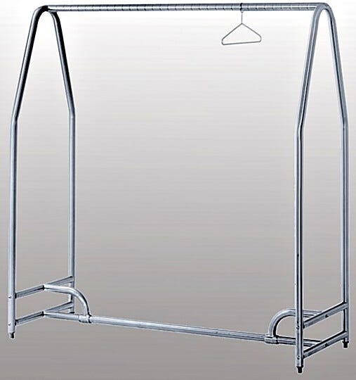 Electropolished Stainless Steel Free Standing Garmet Rack | 5656-34 displayed