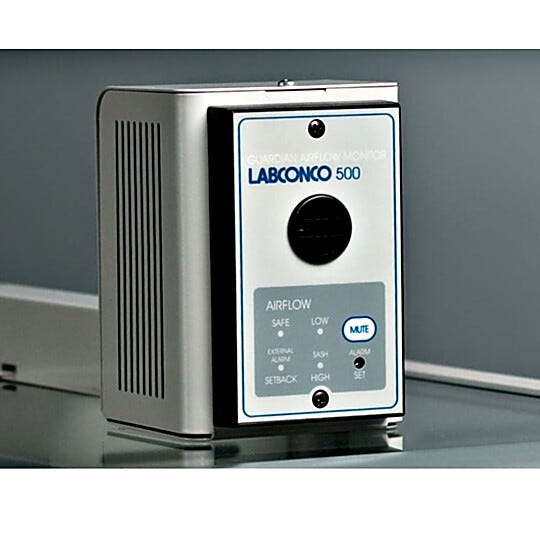 Labconco Guardian 500 Airflow Monitor with Epoxy-Coated Steel Casing for Protector Hoods, Ventilation Stations and Xpert Balance Enclosures, 3944700, 3944701 | 3646-30 displayed