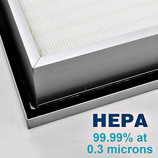 Roomside replaceable filters offers gel-sealed filter seats securely against "knife-edge" on blower housing to form a tight seal | 6601-25-R displayed