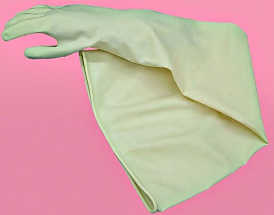 Butyl, one-piece fully dipped glove and sleeve combination | 1670-12 displayed
