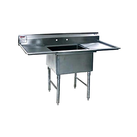 Single-Compartment Free-Standing Laboratory Sinks feature a large basin, dual drainboards and a 10" backsplash (faucets sold separately) | 1373-23 displayed