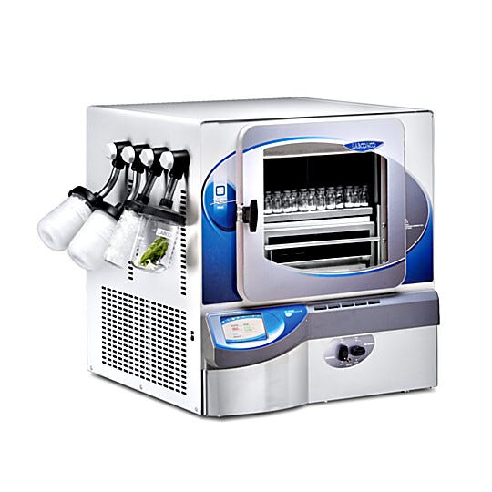 FreeZone Triad 2.5 Liter -84C° Benchtop Freeze Dryer by Labconco handles multiple types of lyophilization, Lyo-Works OS data collection and a stainless steel co  |  6923-36-220 displayed