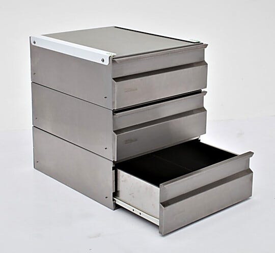 Modular Three Drawer Unit; Stainless Steel 6"H, 6"H & 6"H  |  1741-24 displayed