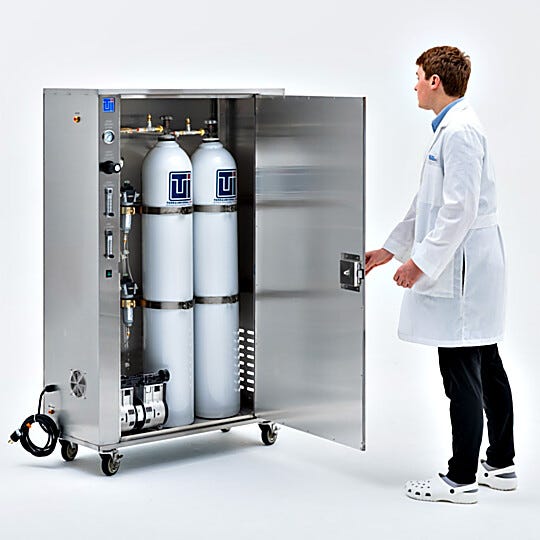 Portable N2 Generator's two gas cylinder capacity provides a reliable, on-demand solution, significantly reducing the need for costly tank exchanges  |  2700-40-P displayed