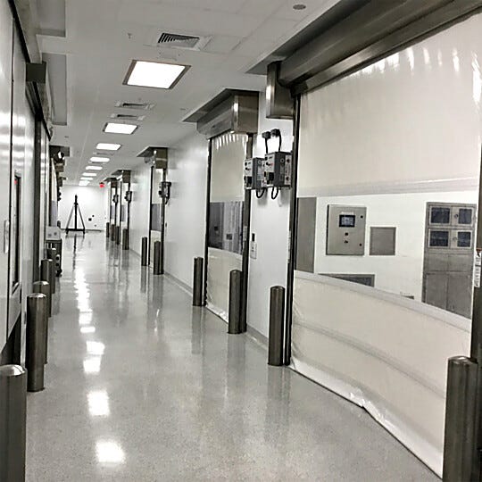 Rite-Hite ISO-Clean® roll-up doors deliver lasting durability and superior contamination control for cleanroom environments