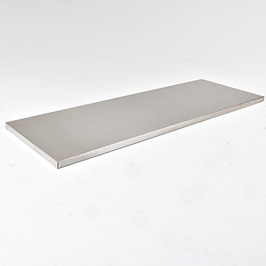 The double-door stainless steel cabinet can include shelves to provide quicker transfer of materials  |  6012-02 displayed