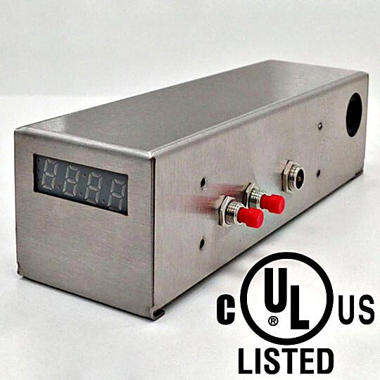 Smart® Module with LED display and gas inlet automatically monitors and maintains low-RH set point to conserve nitrogen  |  1911-30B-VL displayed
