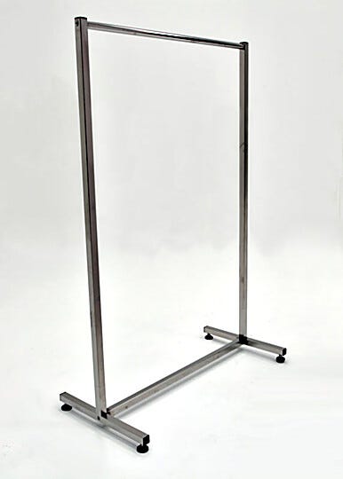 Stainless Steel Sliding Position ISO 5 Garment Storage Rack  |  9230-00 displayed