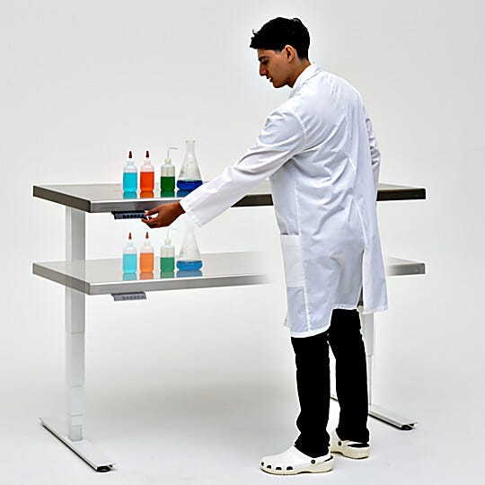 ValuLine® ErgoHeight® work stations allow adjustment of height of from 25" - 50"H for an ergonomic workspace | 1751-02 displayed