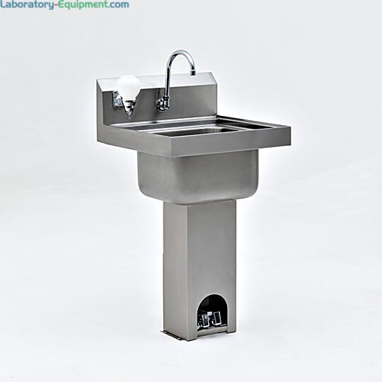 Stainless Steel Pedestal Foot Valve Sink   |  1372-90A displayed