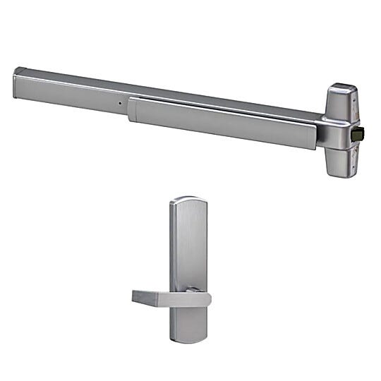 Designed for high-traffic applications, this rim exit device comes complete with a passage lever for versatile door operation in a single package  |  5050-17 displayed