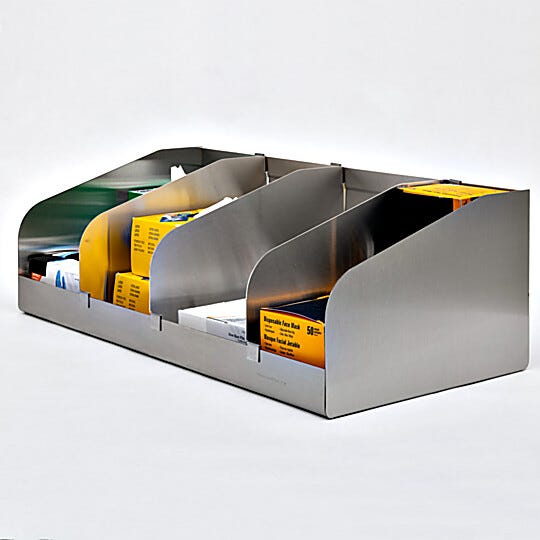 Wall-Mounted; Open BioSafe® Modular Storage Unit; 24" W x 8" D x 5.9" H; BioSafe® Stainless Steel  |  6709-58 displayed