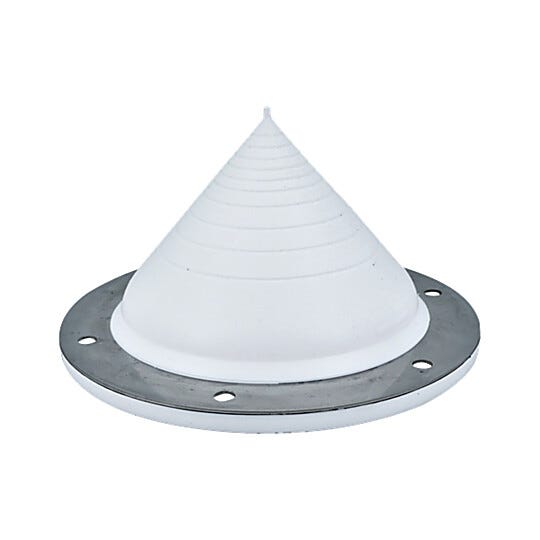 The silicone wall boot 6" W x 6" D x 3" H forms a flexible and sanitary seal, and can be cut to custom sizes   |  2900-18 displayed