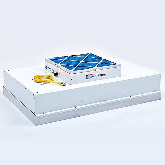 WhisperFlow® Wide 30" HEPA fan filter units streamline cleanroom filtration with expanded single-unit coverage | 6601-3048-H displayed