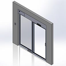 Pre-Hung Recessed Automatic Sliding Doors, Stainless Steel