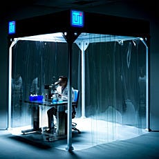 Cleanroom LED Light Panel with Built-In Emergency Battery