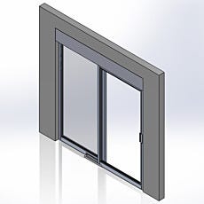 Pre-Hung Recessed Manual Slide Doors, Stainless Steel
