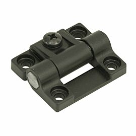 Black plastic hinge with adjustable position control  |  PA01051 displayed