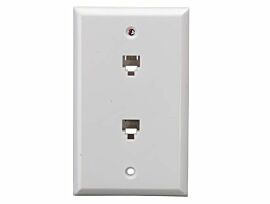 Flat phone jack wall plate enables 2 phones to be plugged in  |  6703-93 displayed