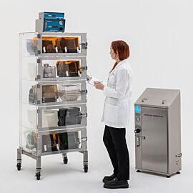 5 chamber clear acrylic wafer box  |  9130-21B displayed