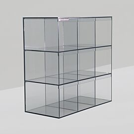 Static-dissipative PVC 9-Cubby Wafer Boat Organizer 16"H x 16"W x 7-1/2"D  |  4005-20 displayed