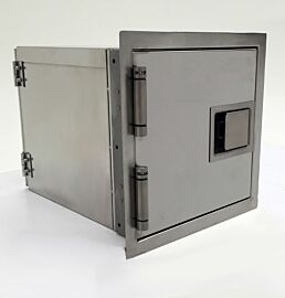 Fire Rated Pass-Through, 12"W x 14.75"D x 12"H, is designed for installation in a fire-rated cleanroom or laboratory wall  |  1993-71A displayed