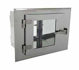 CleanMount® BioSafe® Pass-through mounts flush against cleanroom wall to prevent dust accumulation  |  2636-74C displayed