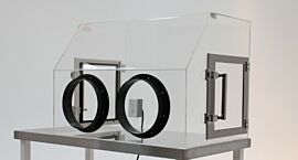 Acrylilc Single Operator Mail Handling Glovebox  |  1716-50B displayed
