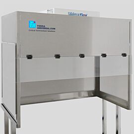 Stainless steel panels provide a durable, non-shedding, and easily sanitizable enclosure for the laminar flow hood. The corrosion-resistant stainless steel is i  |  2001-71 displayed