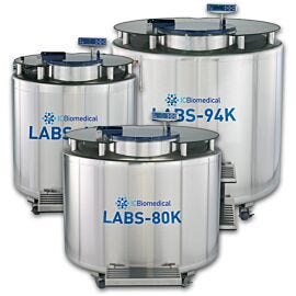 Available in four capacity sizes, models feature a single pivot turntable, a stainless steel table top for efficient LN2 storage in vapor or liquid phase  |  6900-PP-03 displayed